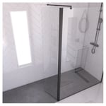 Volet pivotant pour paroi de douche à l'italienne profil noir 40x200 cm - PARMA 2 BLACK PIVOT  