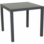 Svita - Table de jardin en aluminium avec plateau en verre Table de balcon Meuble de jardin gris