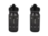 ZEFAL Pack Sense Soft 65 No-Mud - Lot de Deux Bidons Velo et VTT - Gourde Sport Souple et Inodore - Bidon Eau Sans BPA - Tetine Silicone - Noir Fumé, 2 x 650 ML