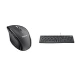 Logitech M705 Marathon Wireless Mouse, 2.4 GHz USB Unifying Receiver, 1000 DPI & K120 Wired Keyboard for Windows, USB Plug-and-Play, Full-Size, Spill-Resistant, Curved Space Bar