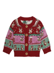 JoJo Maman Bébé Kids' Festive Friends Fairisle Cardigan, Multi