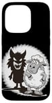 iPhone 14 Pro Unique Comic Sheep and Wolf Shadow for a Sheep Lover Case