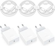 Iphone Chargeur, 6-Pack Usb C Rapide Chargeur Et 2m Cable Pour Iphone 14 13 12 11 Pro Plus Mini Se Xs Xr X 8 7 6, Pad, 20w Usbc Pr Type C Secteur Mural Adaptateur Alimentation[L1907]