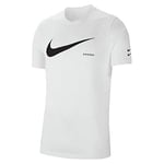 Nike M NSW Swoosh Hbr SS Tee T-Shirt Homme White/(Black) FR: S (Taille Fabricant: S)