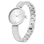 Swarovski Illumina watch, Swiss Made, Metal bracelet, Silver Tone, Stainless steel