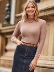 Sosandar Soft Fine Knit Jumper, Taupe