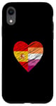 Coque pour iPhone XR Drapeau LGBTQ Espagne Lesbienne Pride Cœur Amour LGBTQIA