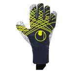 Uhlsport Målvaktshandske Prediction Supergrip+ HN - Navy/Vit/Gul, storlek 12