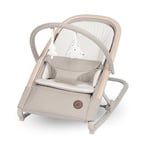 Maxi-Cosi Kori chaise transat bebe et siège 2-en-1 avec arche à jouets, 0-2 ans, jusqu'à 15 kg, baby bouncer, transat nouveau-né, 3 positions d'inclinaison, harnais facile à installer, Classic Beige