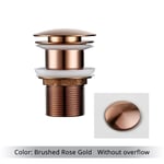 Bouchon de vidange pour évier de salle de bain,bouchon de vidange,Siphon de déchets,robinet de lavabo,accessoire,tuyau de lavabo,noir,or,Rose - Type Brushed Rose Gold #A