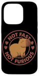 Coque pour iPhone 14 Pro Badge parodie du film Capybara avec inscription « Not Fast Not Furious »