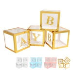 4PCS Transparent Balloon Box With Letters Balloon Gift Decoration Box BGS