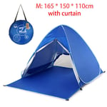 MARKOO Anti UV Beach Tent Outdoor Automatic Instant Pop up Tent Portable Camping Tent Travel Fishing Hiking Picnic Shelter,M with curtain,CHINA