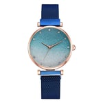 JZDH Women Watches Sleek Minimalist Calendar Magnetic Buckle Alloy Mesh Men’s Quartz Watchs Watch Ladies Girls Casual Decorative Watches (Color : 2)