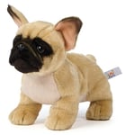 Uni-Toys Bouledogue français (Beige) - sans Laisse - 26 cm (Longueur) - Chien en Peluche - Doudou