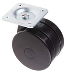 RS PRO, Roulement pivotant, roue Ø 80 mm, 75 kg, hauteur 101 mm, roue 12 mm, 64 x 64 mm, plaque