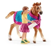 SCHLEICH - Figurine et accessoire de l'univers des chevaux - Poulain avec cou...