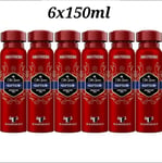 6 x Old Spice Captain Deodorant Body Spray For Men 48H Fresh 150 ml