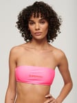 Superdry Logo Bandeau Bikini Top, Paparazzi Pink