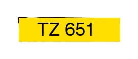 Brother TZe-651 Svart text / Gul tejp 24 mm x 8 m tejp - Kompatibel