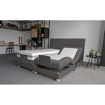 Ensemble complet Boxspring avec sommiers électriques 160x200 cm CONFORT HOTEL  gris 160 x 200 cm