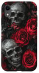 Coque pour iPhone XR Rose Esthétique Roses Crânes Crâne Art Gothique