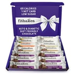 Fitbakes Gift Box - 65 Calories (14x19g) Mini Chocolate Crunch Keto Bars, Diabetic Hamper, Keto Snack, Keto Chocolate, Diabetic Biscuits, Sweet Diabetic Gift, Diabetic Chocolate, Low Calorie Gym Gift