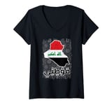 Womens Iraqi Mawtini Iraq Flag Baghdad love Iraq lover Iraqi Iraq V-Neck T-Shirt