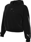 Nike Sweatshirt-FB5693 Hooded Sweatshirt Black/Metallic Silver XS