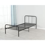 Cadre de Lit pour Matelas 140x190 cm en Metal Moderne + Solide Sommier en Metal - Adulte ou Enfant couleur Noir - muriel epaisseur du Metal +/- 0,75