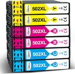 502Xl Lot De 6 Cartouches D'Encre Compatibles Avec Epson 502 Xl Pour Epson Workforce Wf-2860 Expression Home Xp-5100 Xp-5150 Xp-5155 Xp-5105 Wf-2880 Wf-2865 Wf-2885[DYJ071577]