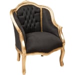 Fauteuil baroque 63x80x57 cm Fauteuil de salon rembourré Chaises Louis XVI Fauteuil de chambre en velours de style français