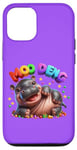 Coque pour iPhone 12/12 Pro Adorable bébé hippopotame Moo Deng Merry Christmas Cheer