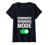 Womens Dominoes Funny Board Game Lover Lucky Domino Player V-Neck T-Shirt