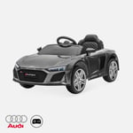 AUDI R8 voiture électrique 12V grise 1 place. 4x4 pour enfants. avec autoradio et télécommande