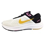 NIKE Women's Air Zoom Structure 24 Sneaker, White Wheat Gold Black Pink Spell, 4 UK