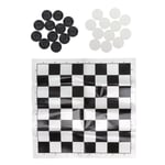 Checkers Set Stackable Black White Plastic Pieces Draughts Board Game With T