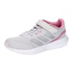 adidas RunFalcon 3.0 Elastic Lace Top Strap Shoes Sneakers, Dash Grey/Silver met/Bliss Pink, 5 UK