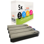 5X MWT Toner Replaces Kyocera TK-520C TK-520K TK-520M TK-520Y