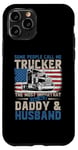 iPhone 11 Pro Semi Truck Driver, Trucker Daddy, Husband, US American Flag Case