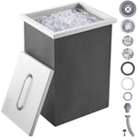 Bac a Glace Encastrable 25,3 l 355x305x461 mm Boite Isotherme pour Glace avec Couvercle en Inox Alimentaire Conservateur a Glacons pour Boissons