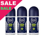 Nivea Men Fresh Power Roll-On Deodorant Antitranspirant 50ml Pack de 3