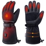 HSKB Gants chauffants électriques pour homme et femme - Gants d'hiver rechargeables pour homme et femme - Pour équitation, course, ski, randonnée, cyclisme, moto, Noir (Noir) - JJ-123