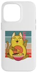 Coque pour iPhone 14 Pro Max Chat à jaune, souriant, ludique, bol japonais