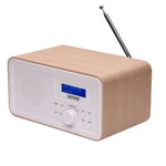 Denver DAB-30LIGHTWOOD Radio portable 1W RMS - Personnel Numérique, DAB + radio numérique, Fonctionne sur 230V ou piles