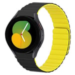 Strap-it Bracelet silicone magnétique Galaxy Watch 5 - 40mm (noir/jaune)