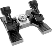 Saitek Pro Flight Rudder Pedals, Pédales de Direction pour Gouverne de Direction et Freins pour Simulateur de Vol, Auto-Centrage, Ajustement de la Sensibilité, USB, PC - Noir