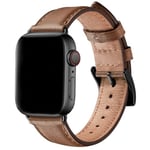 SUNFWR Leather Straps for Apple Watch Strap 40mm 41mm 38mm 42mm(Series 10), Men Women Replacement Genuine Leather Strap for iWatch Series Ultra 10 9 8 7 6 5 4 3 2 1/SE (38mm 40mm 41mm, Brown/Black)