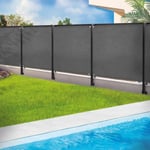 Brise vue renforcé 1,8 x 10 m gris 220 gr/m² luxe pro - ID MARKET