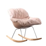 Qazxsw Chaise à Bascule Relax Chair Chaise Longue inclinable Chaise relaxante en Lin avec siège rembourré Confortable, Fauteuil de Chaise Relax au Design rétro